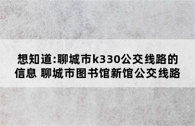 想知道:聊城市k330公交线路的信息 聊城市图书馆新馆公交线路